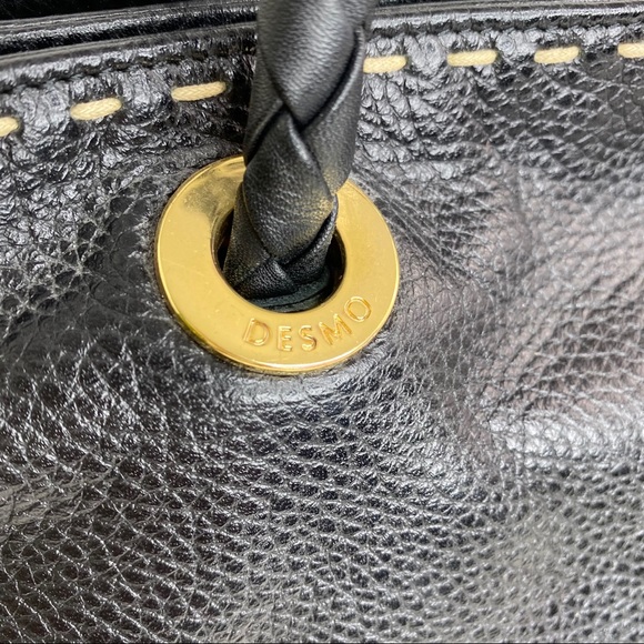 Desmo Black Leather Hobo Shoulder Bag - Picture 4 of 8